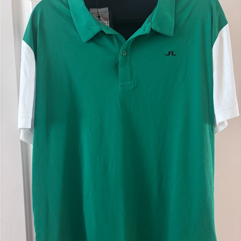 J.Lindeberg Emerald and White Polo Shirt
